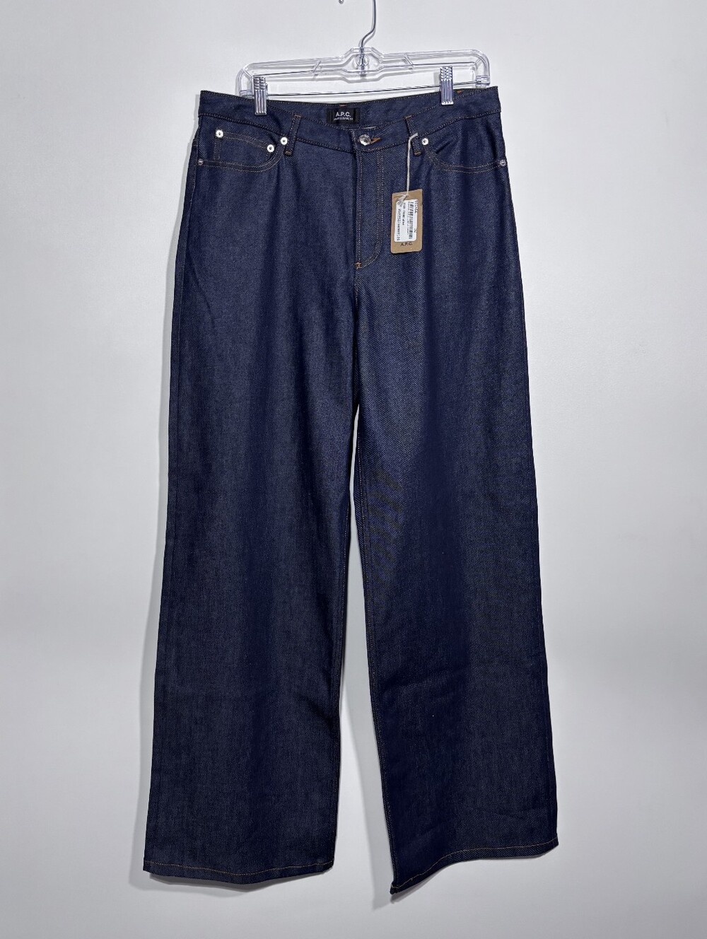 A.P.C. Elisabeth Indigo 70s style wide leg jeans in indigo Japanese Denim 32 New